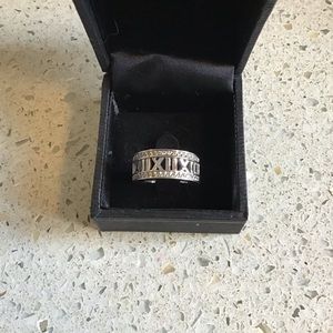 Epiphany Platinum Clad Diamonique Ring-Roman #